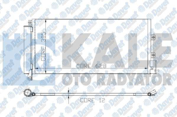 KALE 010ABC060 Klima Radyatoru Linea 1.3 Jtd (628x305x12) (1 Sira Alb Sistem) (Kurutucu Ile)